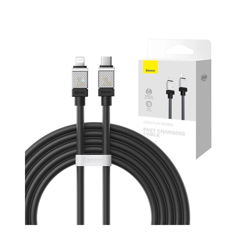 Hurtownia GSM - Cablul Baseus CoolPlay Series USB-C/Lightning 20W 2m (negru) - BSU4265 - {ean13} - Hurt
