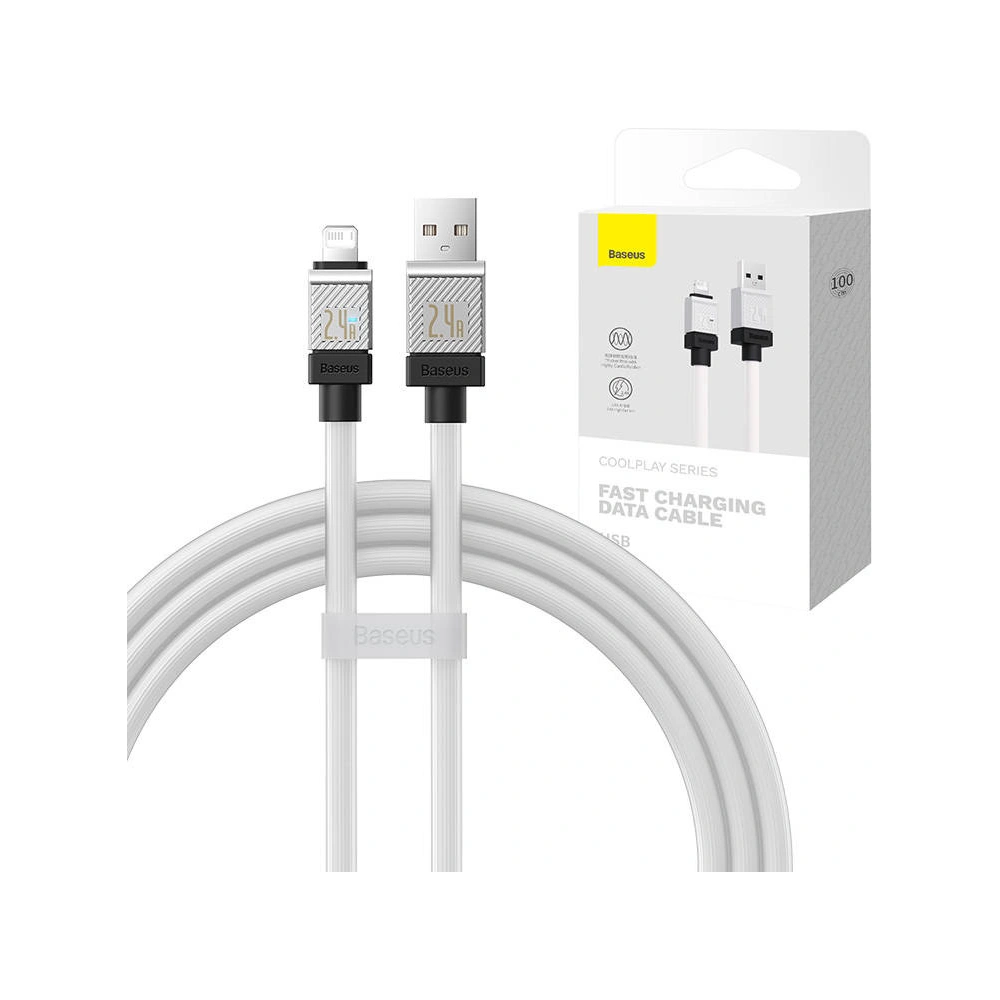 Hurtownia GSM - Cablul Baseus CoolPlay Series USB-A/Lightning 2.4A 1m (alb) - BSU4273 - {ean13} - Hurt