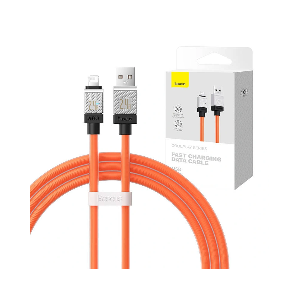 Hurtownia GSM - Cablul Baseus CoolPlay Series USB-A/Lightning 2.4A 1m (portocaliu) - BSU4275 - {ean13} - Hurt