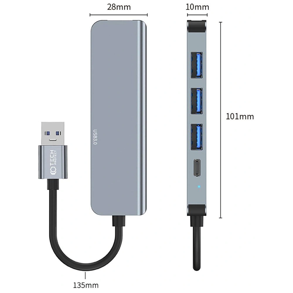Hurtownia GSM - Adapter Tech-Protect V0-hub 5in1 Grey - THP2037 - {ean13} - Hurt
