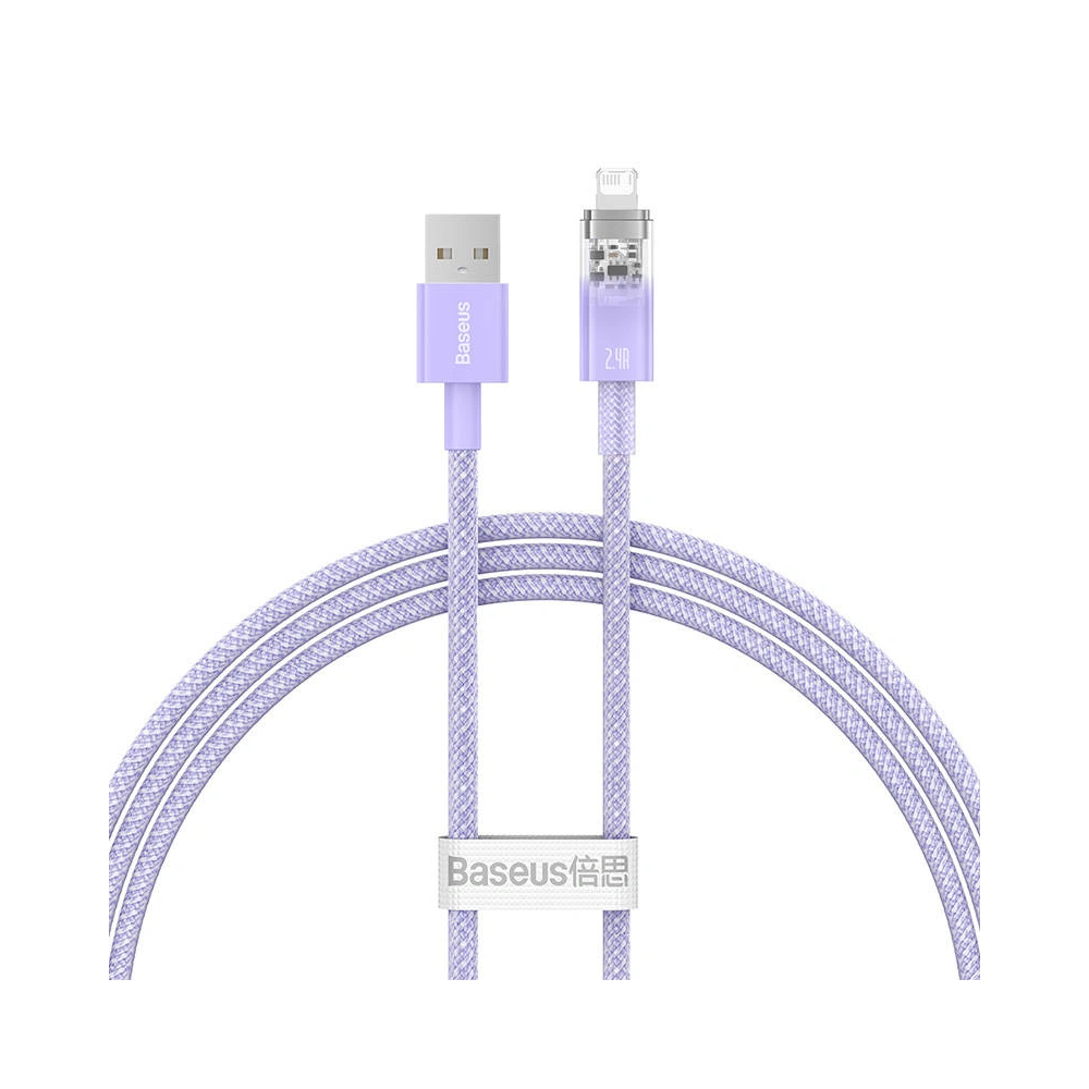 Hurtownia GSM - Kábel Baseus Explorer Series USB-A/Lightning 2.4A 1m (lila) - BSU4276 - {ean13} - Hurt