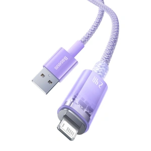 Kabel Baseus Explorer Series USB-A/Lightning 2.4A 1m (fioletowy)