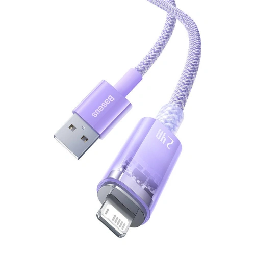 Kabel Baseus Explorer Series USB-A/Lightning 2.4A 1m (fioletowy)