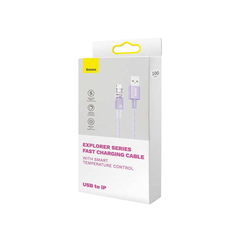Hurtownia GSM - Kábel Baseus Explorer Series USB-A/Lightning 2.4A 1m (lila) - BSU4276 - {ean13} - Hurt