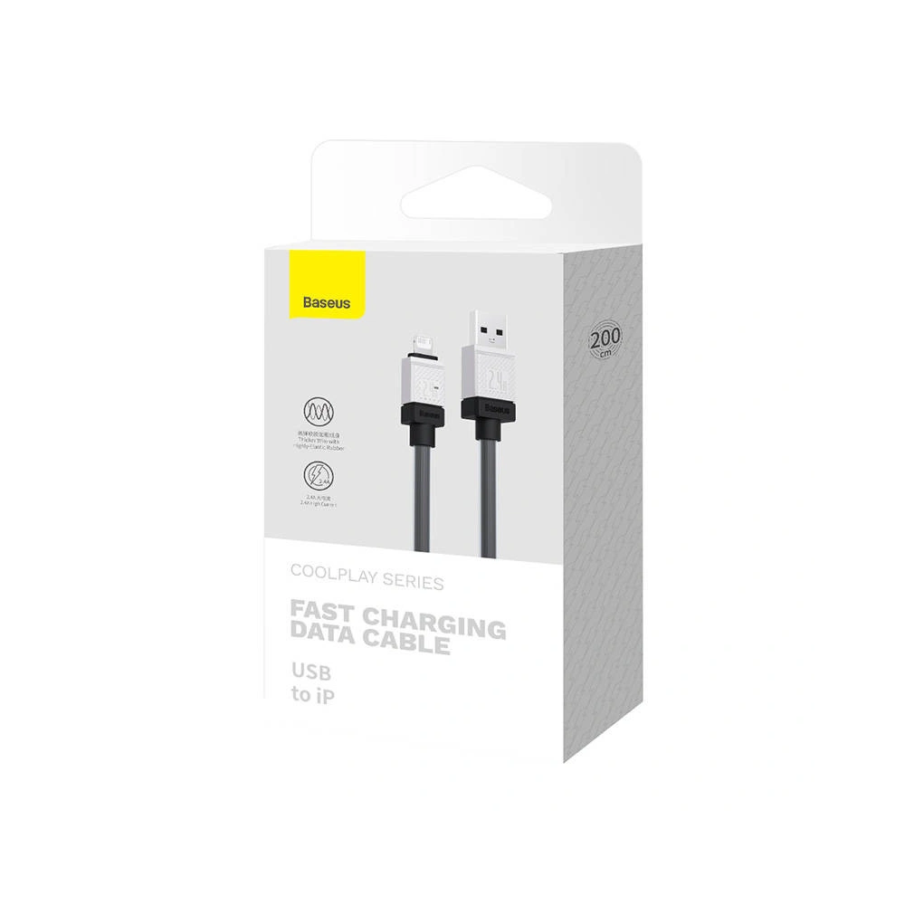Wholesale Baseus CoolPlay Series USB-A/Lightning Cable 2.4A 2m (black) - BSU4277 - {ean13} - Hurt