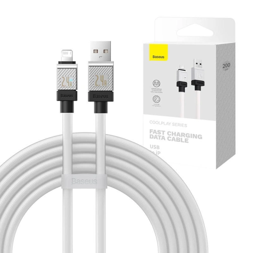 Kabel Baseus CoolPlay Series USB-A/Lightning, 2.4A 2m (biały)