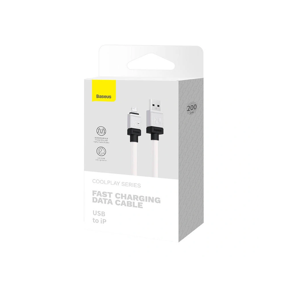 Hurtownia GSM - Cablu Baseus CoolPlay Series USB-A/Lightning, 2.4A 2m (alb) - BSU4278 - {ean13} - Hurt