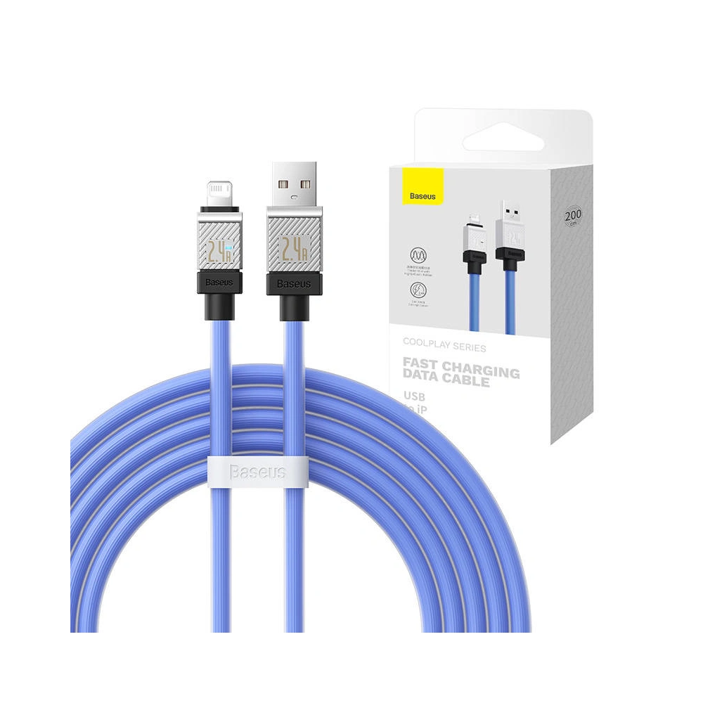 Hurtownia GSM - Cablul Baseus CoolPlay Series USB-A/Lightning, 2.4A 2m (albastru) - BSU4279 - {ean13} - Hurt