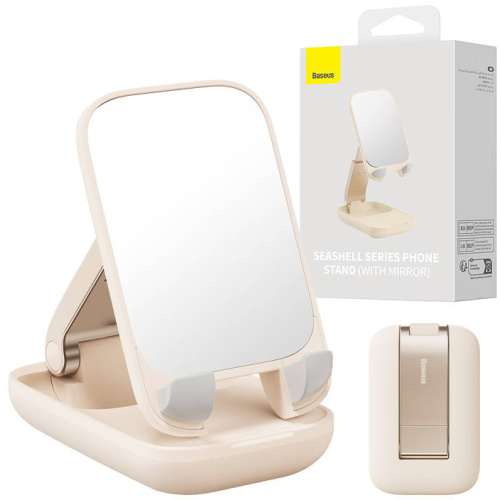 Baseus Distributor - 6932172629915 - BSU4280 - Baseus Folding Phone Stand Mirror (light pink) - B2B homescreen