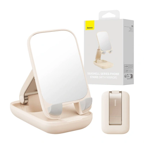 Uchwyt biurkowy Baseus Folding Phone Stand Mirror (jasny róż)