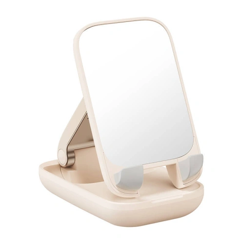 Uchwyt biurkowy Baseus Folding Phone Stand Mirror (jasny róż)