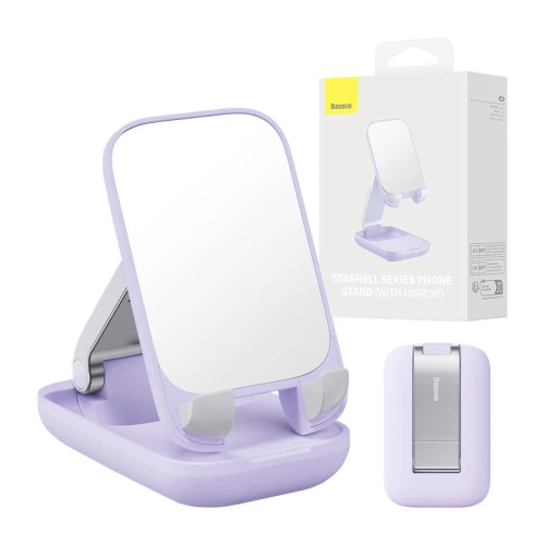 Hurtownia Baseus - 6932172629922 - BSU4281 - Uchwyt biurkowy Baseus Folding Phone Stand Mirror (fioletowy) - B2B homescreen