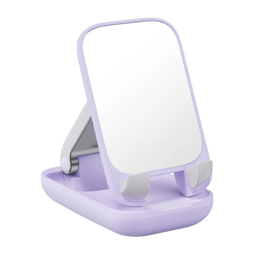 Uchwyt biurkowy Baseus Folding Phone Stand Mirror (fioletowy)