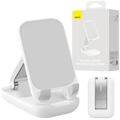 Baseus Distributor - 6932172630201 - BSU4283 - Baseus Folding Phone Stand (white) - B2B homescreen
