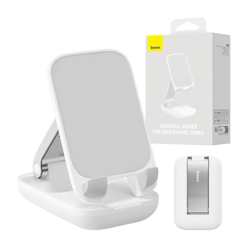 Hurtownia Baseus - 6932172630201 - BSU4283 - Uchwyt biurkowy Baseus Folding Phone Stand (biały) - B2B homescreen