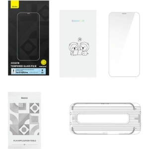 Szkło hartowane Baseus 0.4mm Corning HD Apple iPhone 12/12 Pro + zestaw czyszczący