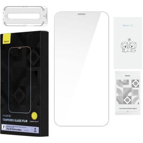 Baseus Distributor - 6932172626259 - BSU4290 - Baseus 0.4mm Corning HD Tempered Glass Apple iPhone 12 Pro Max + cleaner kit - B2B homescreen