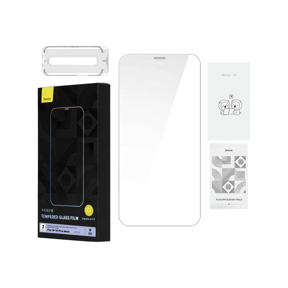 Hurtownia GSM - Tvrdé sklo Baseus 0.4mm Corning HD Apple iPhone 12 Pro Max + čisticí sada - BSU4290 - {ean13} - Hurt