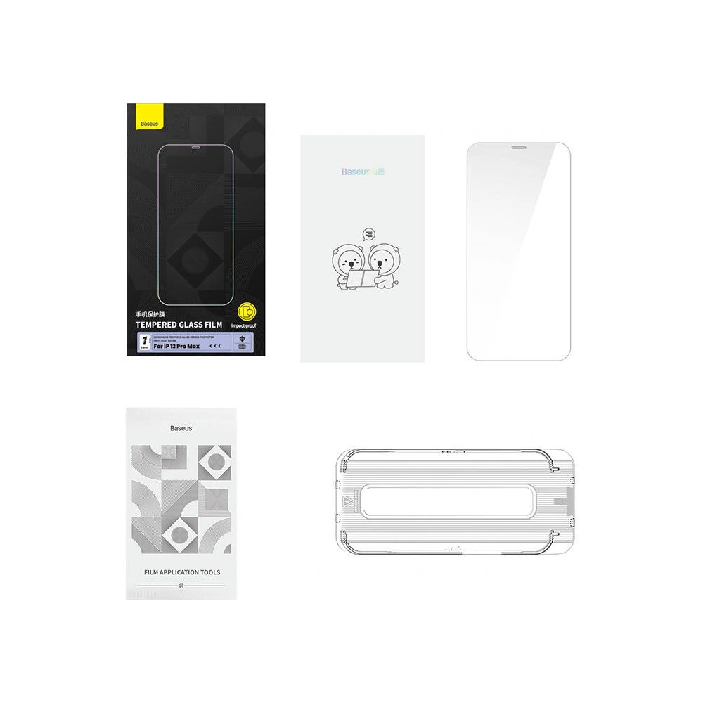 Hurtownia GSM - Gehärtetes Glas Baseus 0.4mm Corning HD Apple iPhone 12 Pro Max + Reinigungsset - BSU4290 - {ean13} - Hurt