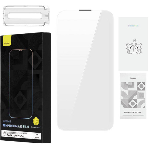 Baseus Distributor - 6932172626266 - BSU4291 - Baseus 0.4mm Corning HD Tempered Glass Apple iPhone 14/13/13 Pro + cleaner kit - B2B homescreen
