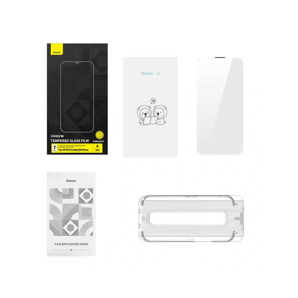 Hurtownia GSM - Gehärtetes Glas Baseus 0.4mm Corning HD Apple iPhone iPhone 14 Plus / 15 Plus + Reinigungsset - BSU4292 - {ean13} - Hurt