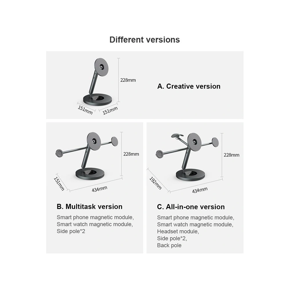 Hurtownia GSM - Urmărește cu atenție suportul multifuncțional pentru birou Nillkin Snapbranch Modular Device Station Gray/Szary. - NLK1145 - {ean13} - Hurt