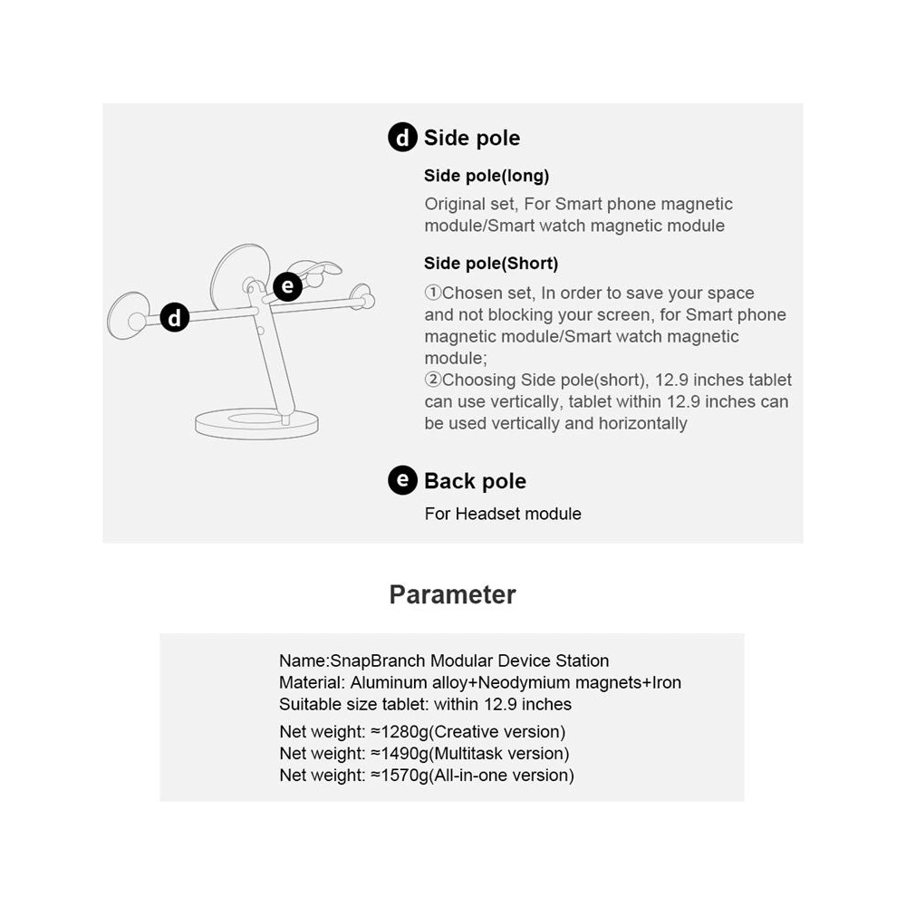 Hurtownia GSM - Urmărește cu atenție suportul multifuncțional pentru birou Nillkin Snapbranch Modular Device Station Gray/Szary. - NLK1145 - {ean13} - Hurt