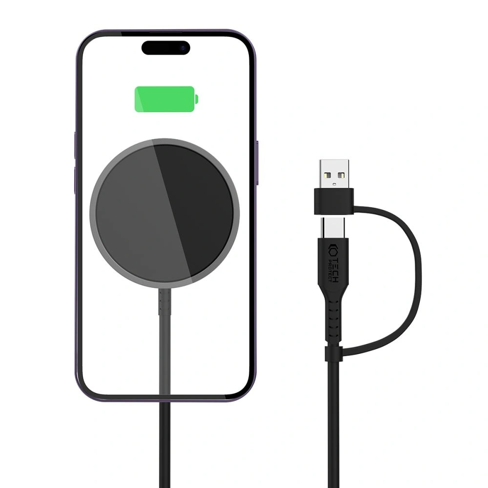 Hurtownia GSM - Vezeték nélküli töltő Tech-Protect Qi15W-A25 Magnetic Magsafe Vezeték nélküli töltő Fekete - THP2041 - {ean13} - Hurt