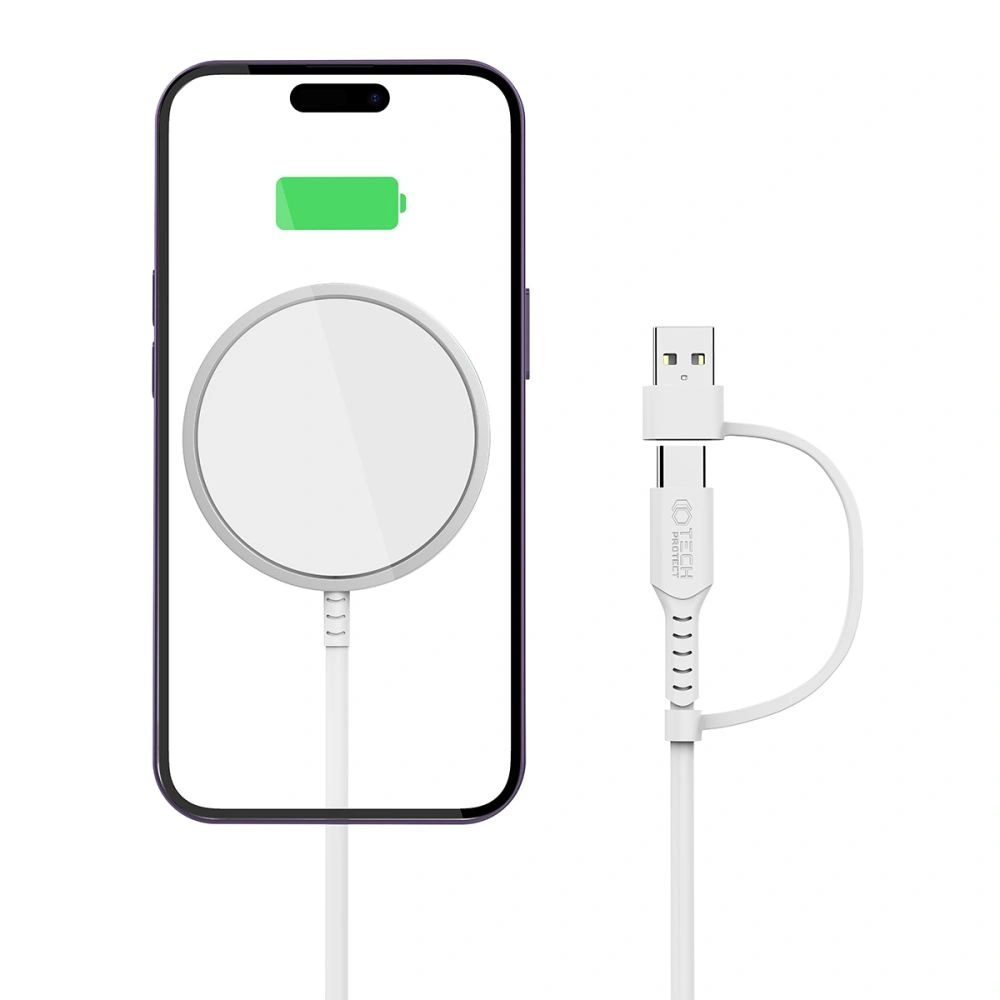 Hurtownia GSM - Vezeték nélküli töltő Tech-Protect Qi15W-A25 Magnetic Magsafe Vezeték nélküli töltő Fehér - THP2042 - {ean13} - Hurt