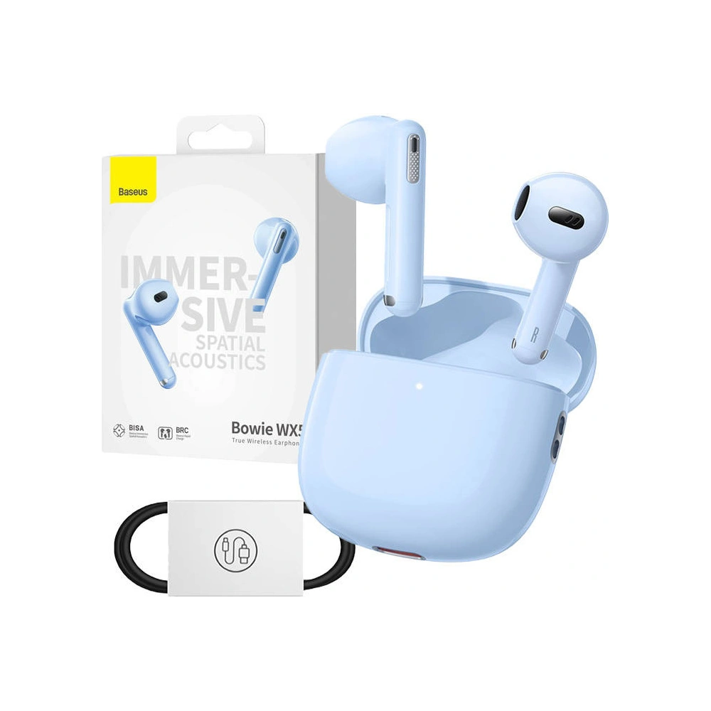 Wholesale Baseus Bowie TWS Earphones WX5 Bluetooth 5.3 (blue) - BSU4314 - {ean13} - Hurt