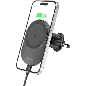 Hurtownia GSM - Magnetische Autohalterung mit kabellosem MagSafe-Ladegerät Tech-Protect MM15W-V1 Magnetic Belüftung Auto Halterung Wireless Charger 15W Schwarz - THP2043 - {ean13} - Hurt