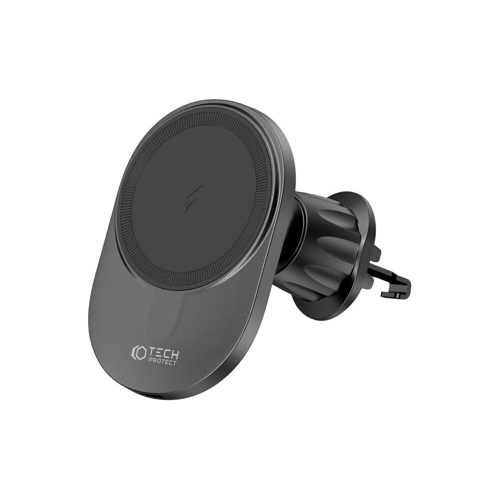 Hurtownia GSM - Magnetische Autohalterung mit kabellosem MagSafe-Ladegerät Tech-Protect MM15W-V1 Magnetic Belüftung Auto Halterung Wireless Charger 15W Schwarz - THP2043 - {ean13} - Hurt
