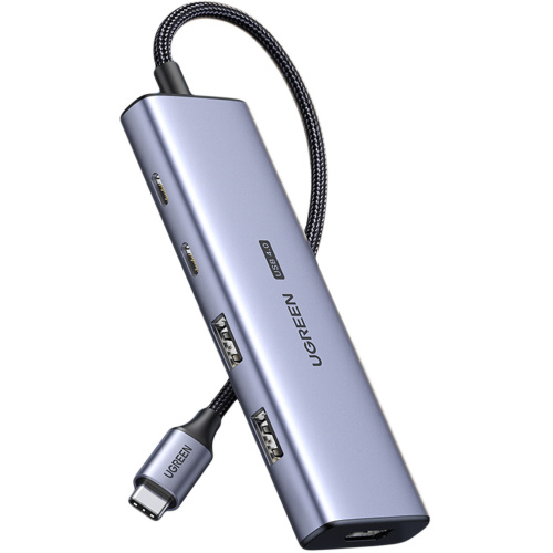Hurtownia Ugreen - 6957303893768 - UGR1627 - Adapter HUB UGREEN CM500 USB-C/HDMI - 2x USB-C - 2x USB-A szary - B2B homescreen