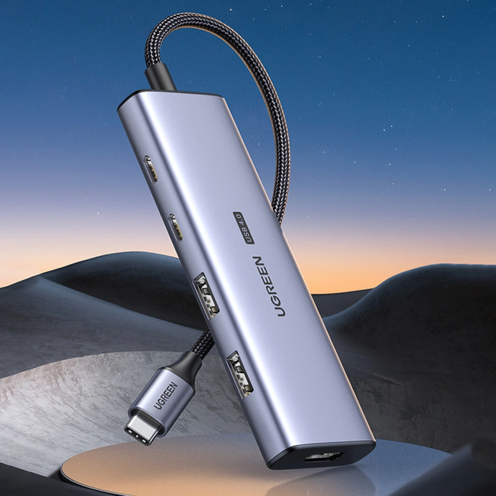 Hurtownia GSM - Adapter HUB UGREEN CM500 USB-C/HDMI - 2x USB-C - 2x USB-A gri - UGR1627 - {ean13} - Hurt