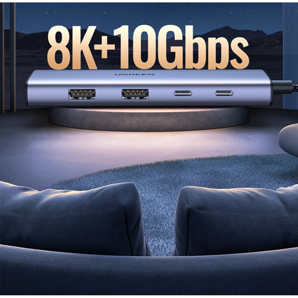 Hurtownia GSM - Adaptér HUB UGREEN CM500 USB-C/HDMI - 2x USB-C - 2x USB-A šedý - UGR1627 - {ean13} - Hurt