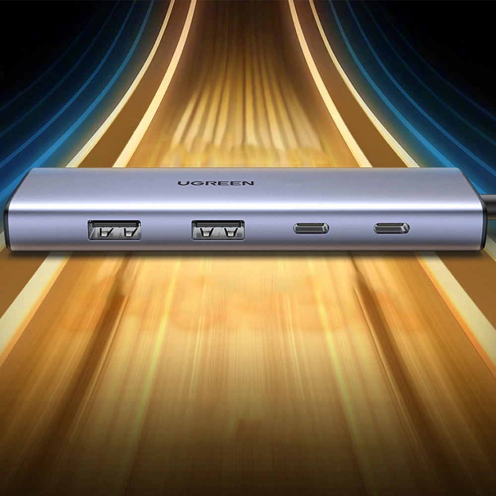 Hurtownia GSM - Adapter HUB UGREEN CM500 USB-C/HDMI - 2x USB-C - 2x USB-A gri - UGR1627 - {ean13} - Hurt