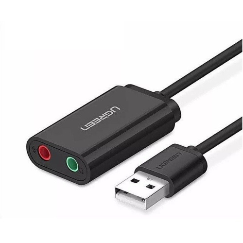 Ugreen Distributor - 6957303803149 - UGR1632 - UGREEN US205 Sound Card Adapter USB 15cm (black) - B2B homescreen