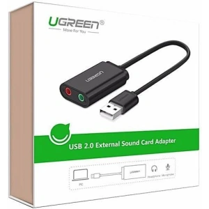 Hurtownia GSM - UGREEN 15 cm hosszú USB külső hangkártya (fekete) - UGR1632 - {ean13} - Hurt
