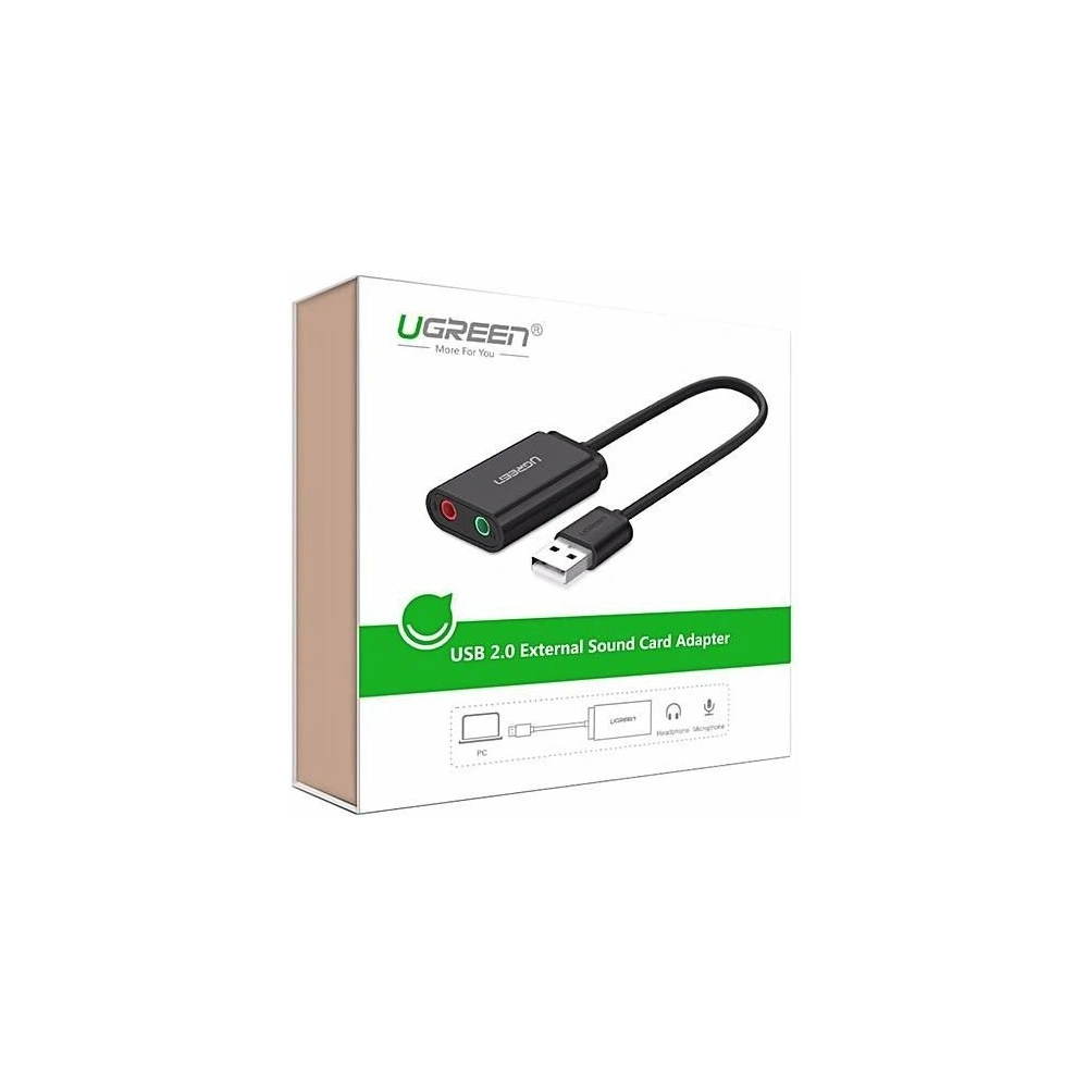 Hurtownia GSM - UGREEN 15 cm hosszú USB külső hangkártya (fekete) - UGR1632 - {ean13} - Hurt