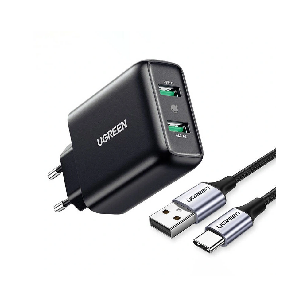 Hurtownia GSM - UGREEN Netzteil 2xUSB-A, 18W, PD3.0, EU (schwarz) - UGR1633 - {ean13} - Hurt