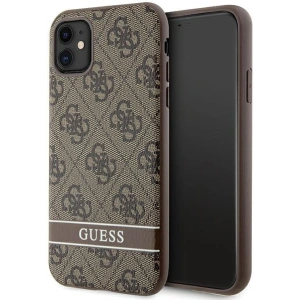 Hurtownia GSM - Etui Guess GUHCN61P4SNW Apple iPhone 11/XR maroniu/brown hardcase 4G Stripe - GUE2607 - {ean13} - Hurt