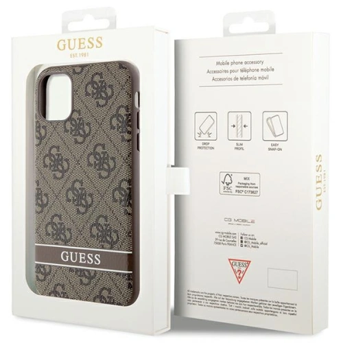 Etui Guess GUHCN61P4SNW Apple iPhone 11/XR brązowy/brown hardcase 4G Stripe