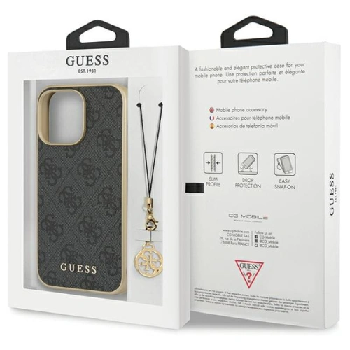 Etui Guess GUHCP14LGF4GGR Apple iPhone 14 Pro szary/grey hardcase 4G Charms Collection
