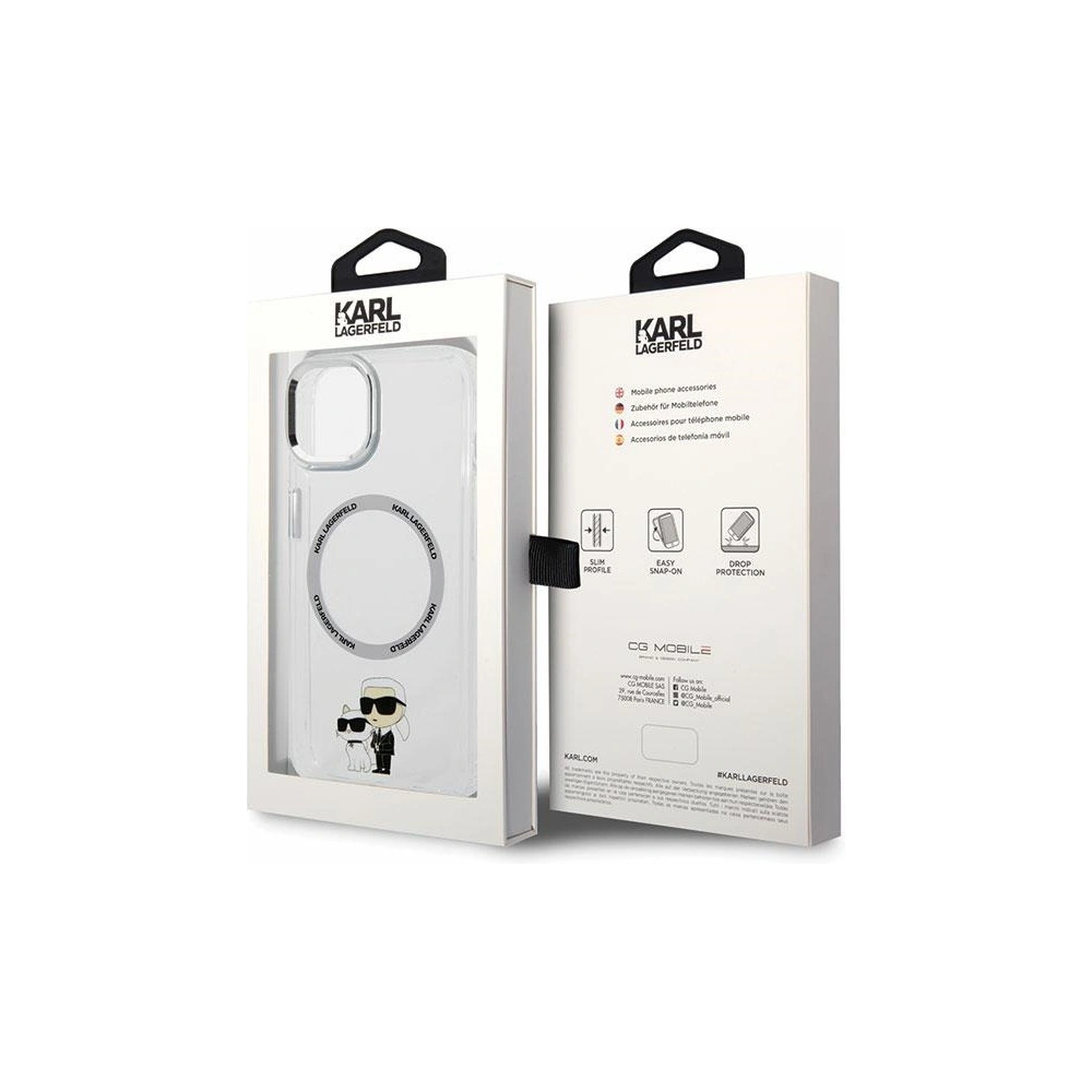 Hurtownia GSM - Etui Karl Lagerfeld KLHMP13MHNKCIT Apple iPhone 13 hardcase transparent Iconic Karl&Choupette Magsafe - KLD1586 - {ean13} - Hurt