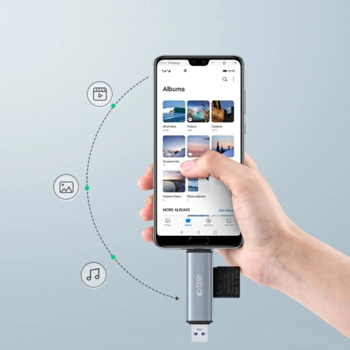 Czytnik kart Tech-Protect Ultraboost Card Reader SD/microSD Grey