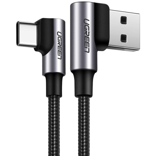 Ugreen Distributor - 6957303802586 - UGR1638 - UGREEN US176 USB-A/USB-C Angle Cable Quick Charge 3.0 3A 0,5m gray - B2B homescreen