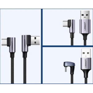 Hurtownia GSM - Kabel kątowy UGREEN US176 USB-A/USB-C Quick Charge 3.0 3A 0,5m szary - UGR1638 - {ean13} - Hurt
