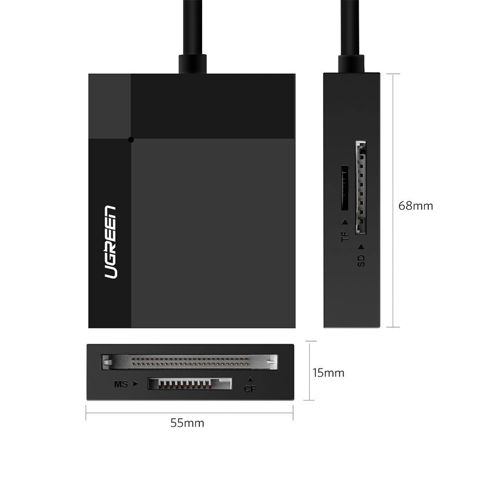 Hurtownia GSM - Čtečka karet UGREEN CR125 USB 3.0 SD/microSD/CF/MS černá - UGR1639 - {ean13} - Hurt