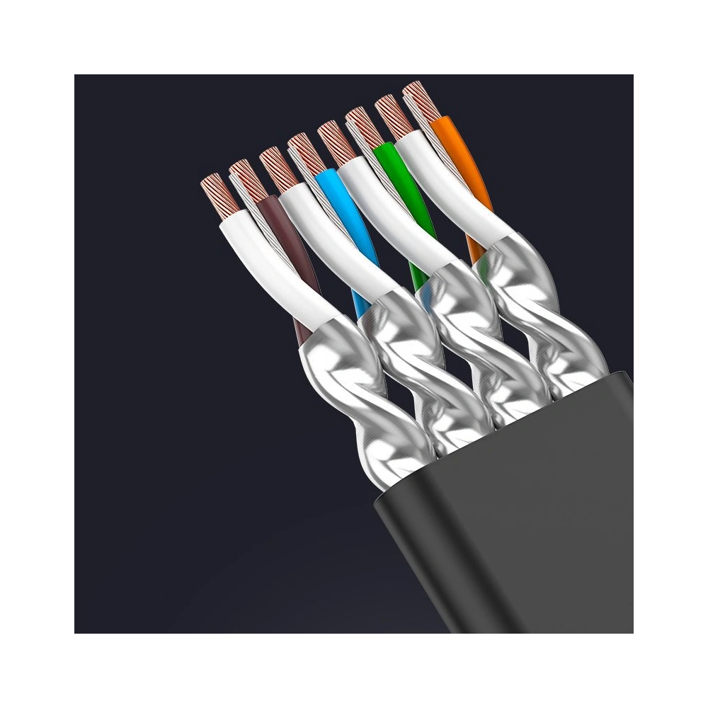 Hurtownia GSM - UGREEN NW106 Ethernet RJ45 Cat 7 STP LAN 10 Gbps 5m fekete hálózati kábel - UGR1640 - {ean13} - Hurt