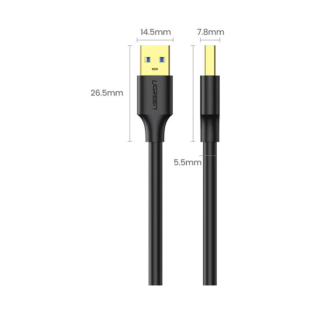 Hurtownia GSM - UGREEN US128 USB-A/USB-A USB 3.0 5Gb/s 0.5m fekete - UGR1641 - {ean13} - Hurt